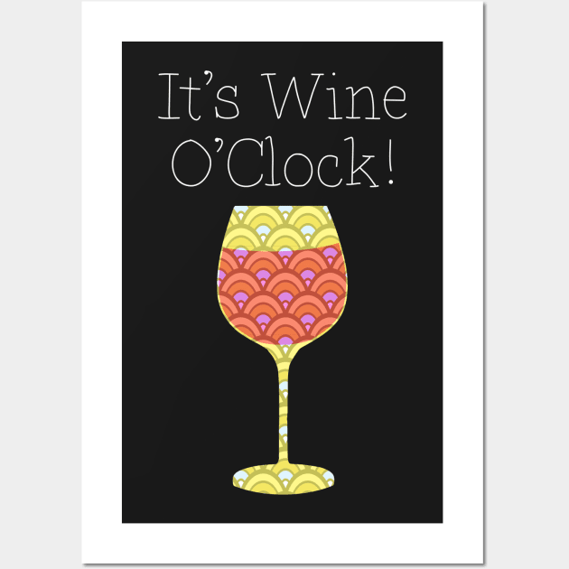 Wine O Clock Wall Art by LittleBean